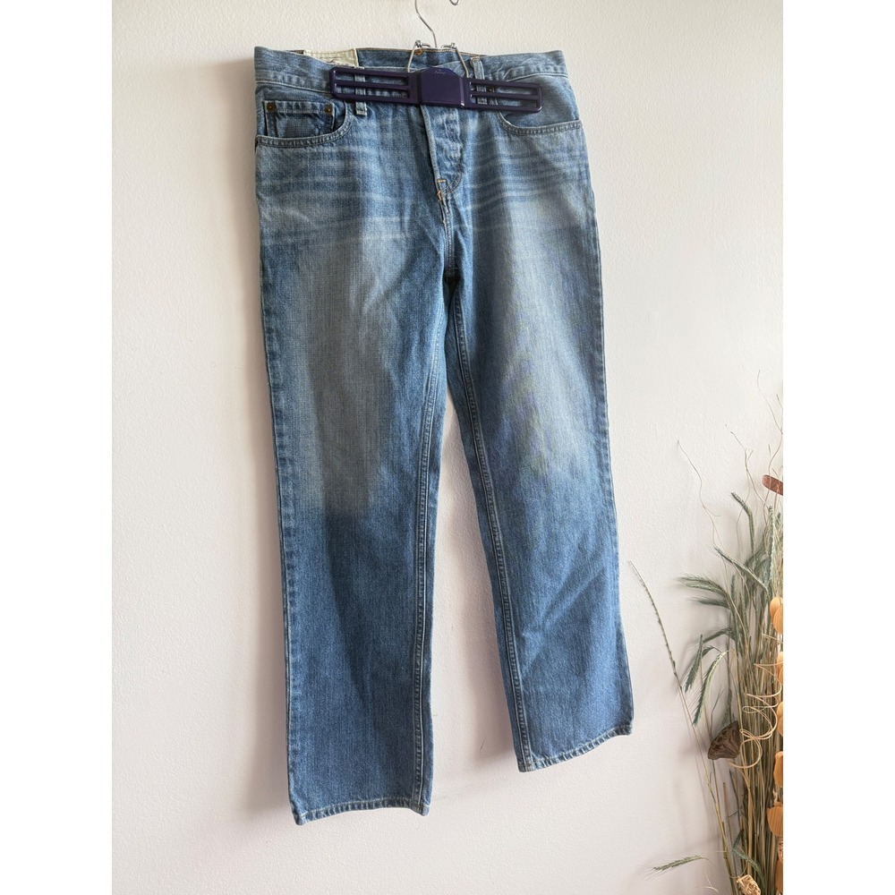 Hollister Mens Classic Straight Leg Jeans Medium Wash Button Fly 32x30 Blue
